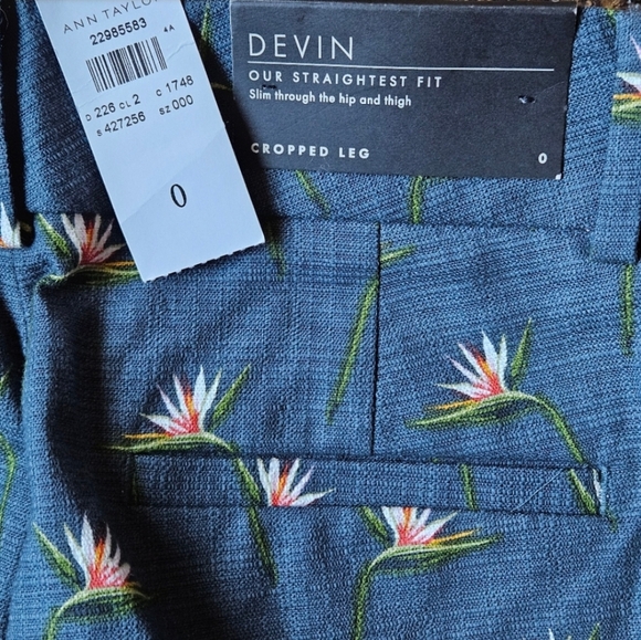 📌184 NWT ANN TAYLOR DEVIN STRAIGHT CROPPED LEG PANTS WOMEN'S SIZE 0 - Picture 4 of 9